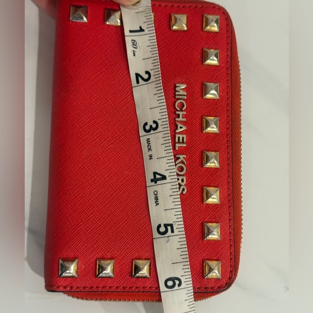 Michael Kors Red Wallet with Gold Accents - Picture 9 of 9